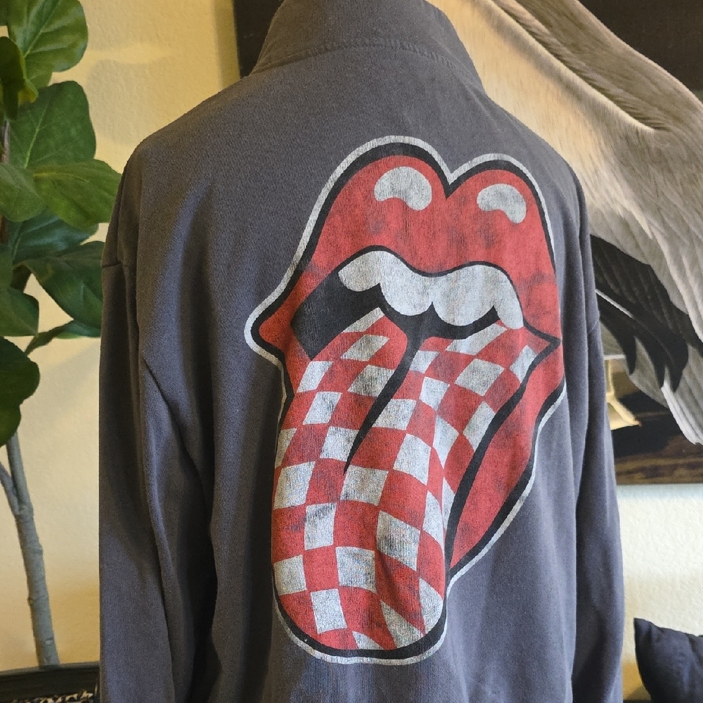 The Rolling Stones Gray 1/4 Zip Sweater